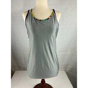 Girls Under Armour Heat Gear Elevate Tank Top Size XL Heather Gray Training Yoga